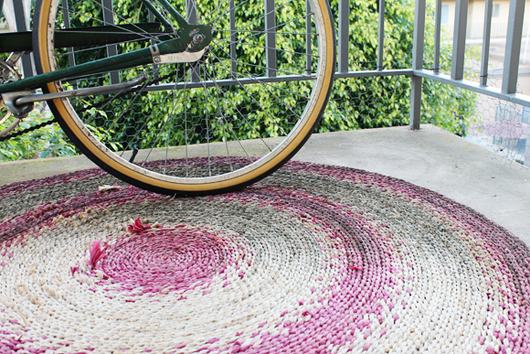 Do not use a natural fiber rug outdoors.